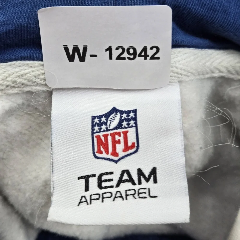 Indianapolis Colts Men Hoodie M Blue Embroidered Logo Colorblock Fleece READ